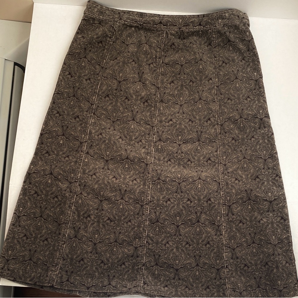 Croft & Barrow Brown Patterned A-Line Skirt